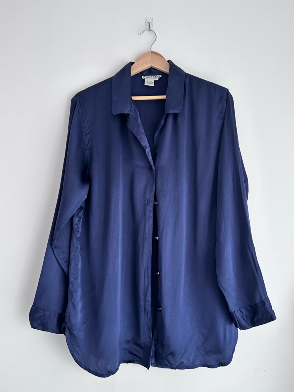 WinterSilks Navy Silk Blouse